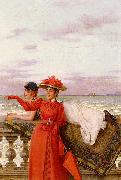 Vittorio Matteo Corcos Looking Out To Sea oil on canvas